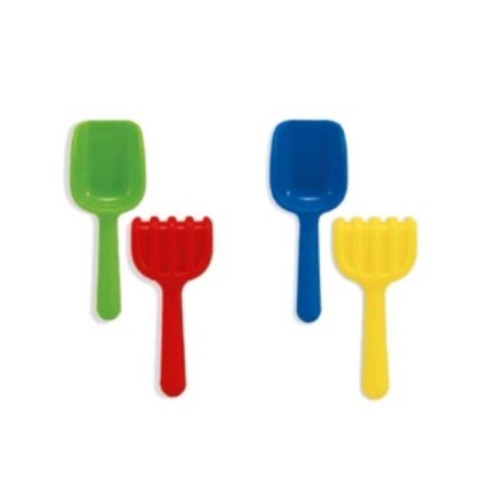 GRUPPO PALETTA + RASTRELLO CM 18 ARTICOLI MARE EAN 8002936921000 INGROSSO PALETTE DA SPIAGGIA