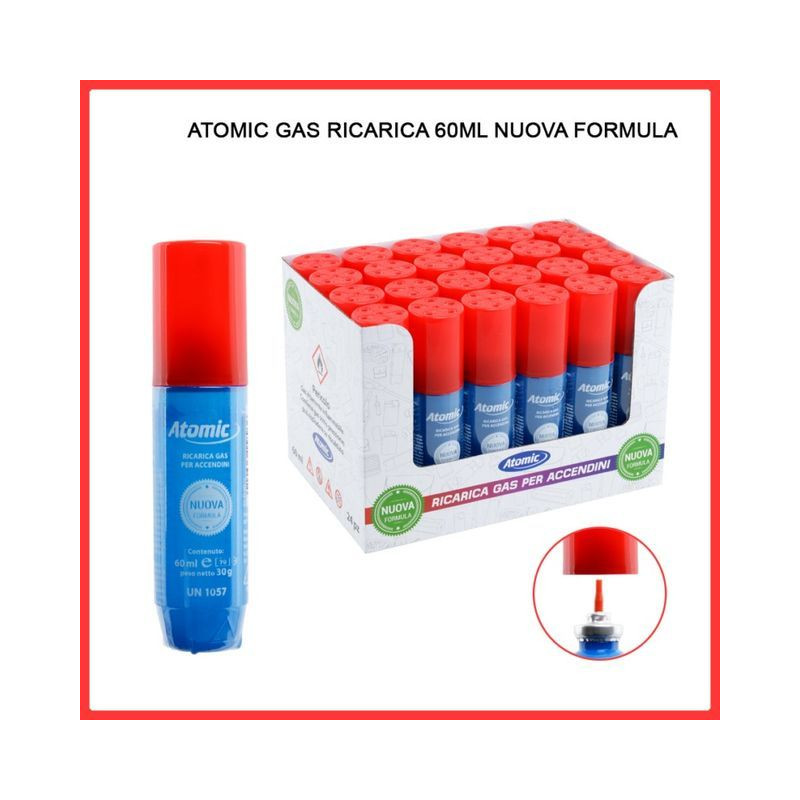 GAS REFILL 60ML ATOMIC (24) EAN 4014663158936 INGROSSO GAS PER ACCENDINI