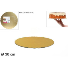 VASSOIO DOLCI TONDO CARTONE 30CM ORO CAKE DESIGN EAN 8034048008195 INGROSSO VASSOI E DISCHI
