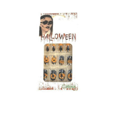 UNGHIE ARANCIONE HALLOWEEN PZ.12 EAN 8422259798811 INGROSSO ACCESSORI HALLOWEEN TRUCCHI
