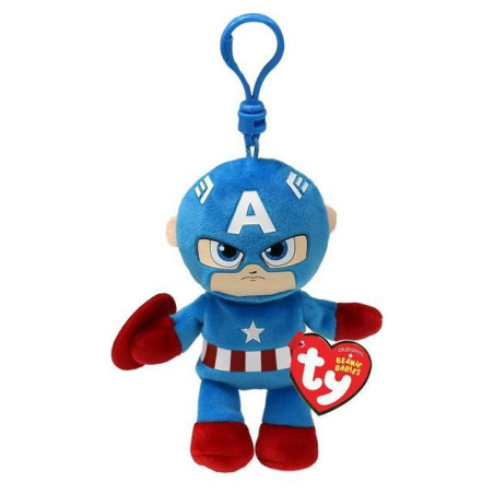 CLIP CAPTAIN AMERICA PELUCHE EAN 0008421340040 INGROSSO PORTACHIAVI