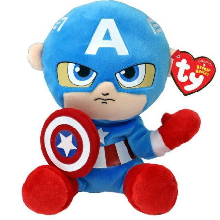 PELUCHE MARVEL 20CM FLOPPY CAP.AMERICA EAN 0008421440023 INGROSSO PELUCHE MORBIDOSI