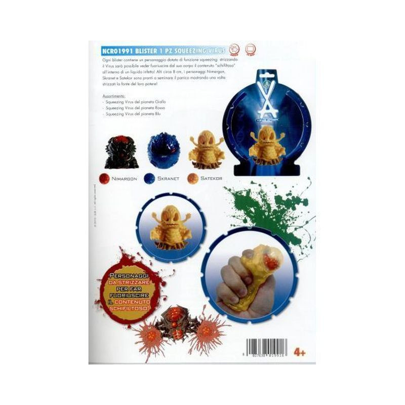 VIRUS ATTACK SQUEEZING SINGOLO H.8CM EAN 8027638019916 INGROSSO GIOCATTOLI