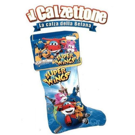 INGROSSO ARTICOLI NATALIZI CALZETTONE SUPERWINGS 65X33CM 8056379015567 INGROSSO ARTICOLI NATALE BEFANA