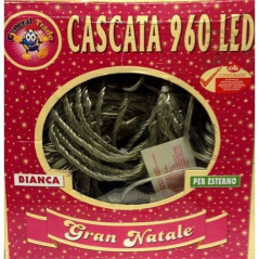INGROSSO ARTICOLI NATALIZI CASCATA MT.4 C/960 LED BIANCHI PROGR. 8015361386023 INGROSSO ARTICOLI NATALE