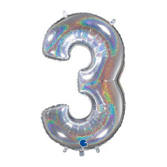 INGROSSO PALLONCINI PALLONCINO MYLAR N. 3 ARGENTO 40 101CM 8032685998350 INGROSSO ARTICOLI PER FESTE