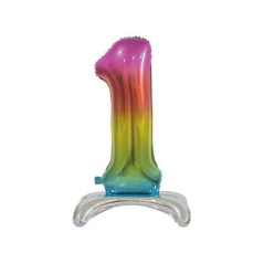 INGROSSO PALLONCINI PALLONCINO MYLAR N. 1 STANDING RAINBOW MEGA 30 76CM CF. 1PZ 8032685995830 INGROSSO ARTICOLI PER FESTE