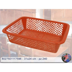 INGROSSO CESTA RETTANG. FORATA CM.31X24 8027501117596 INGROSSO ARTICOLI PER CASA CESTI PER LA CASA