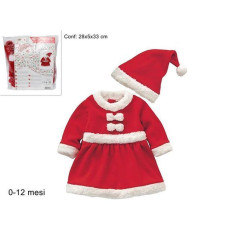 INGROSSO ARTICOLI NATALIZI VESTITO BABBO NATALE BIMBA 0/12 MESI 8053482018300 INGROSSO TRAVESTIMENTI NATALIZI