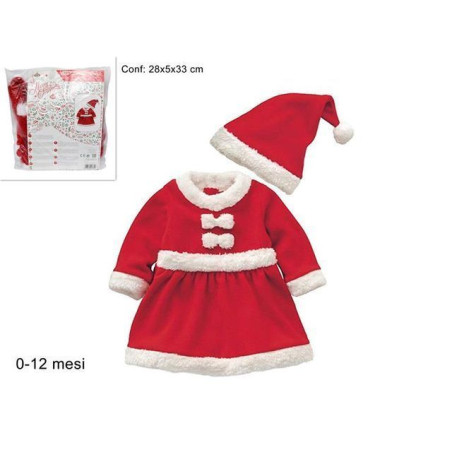 INGROSSO ARTICOLI NATALIZI VESTITO BABBO NATALE BIMBA 0/12 MESI 8053482018300 INGROSSO TRAVESTIMENTI NATALIZI