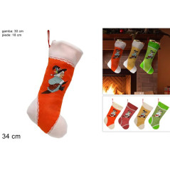 INGROSSO ARTICOLI NATALIZI CALZA BEFANA JUTA COLORATA 4COLORI 8033113409790 INGROSSO ARTICOLI NATALE
