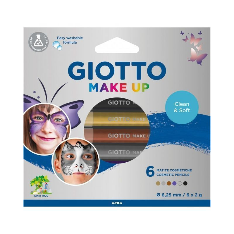 SET 6 MATITE GIOTTO MAKEUP METALLIC EAN 8000825031137 INGROSSO TRUCCHI DI CARNEVALE