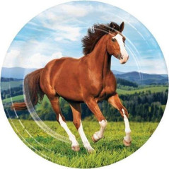 INGROSSO PIATTI CM.23 PZ.8 HORSE AND PONY 0039938617615 INGROSSO ARTICOLI PER FESTE PIATTI PER PARTY