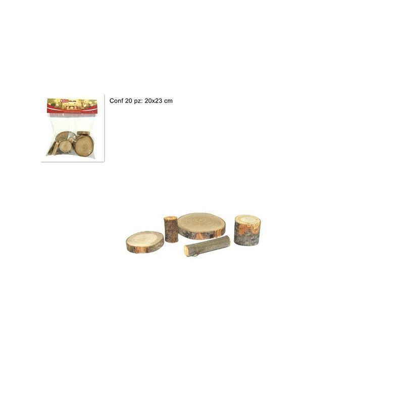 BUSTA 20 LEGNETTI ASSORTITI ART323 EAN 8053482088129 INGROSSO ACCESSORI PER IL PRESEPE