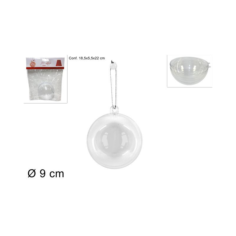 SFERA PLASTICA TRASPARENTE 9CM EAN 8033113090950 INGROSSO ARTICOLI DECORAZIONI NATALIZIE SFERA PLASTICA TRASPARENTE 9CM EAN 8033113090950 INGROSSO ARTICOLI DECORAZIONI NATALIZIE