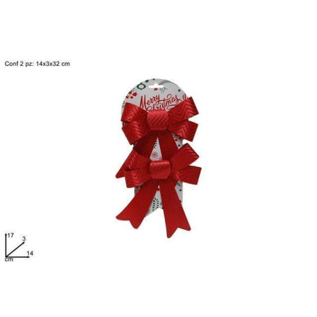 INGROSSO ARTICOLI NATALIZI FIOCCHI SET 2PZ 14x17CM DEC GLITTER ROSS 8053482100234 INGROSSO ADDOBBI ALBERO NATALE