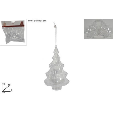INGROSSO ARTICOLI NATALIZI ALBERO TRASPARENTE 16x10 CM DE2006 8053482104324 INGROSSO DECORAZIONI NATALIZIE