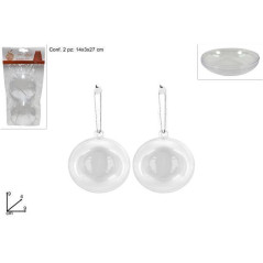 INGROSSO ARTICOLI NATALIZI SFERE PIATTE PLASTICA TRASPAR. 2PZ 9CM 8033113432675 INGROSSO DECORAZIONI NATALIZIE