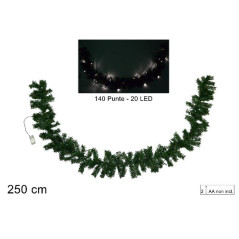 INGROSSO ARTICOLI NATALIZI GHIRLANDA C/20 LED LUCE CALDA 2