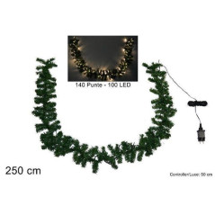 INGROSSO ARTICOLI NATALIZI GHIRLANDA C/100 LED LUCE CALDA 2.5M 140 8033113434983 INGROSSO ADDOBBI ALBERO NATALE