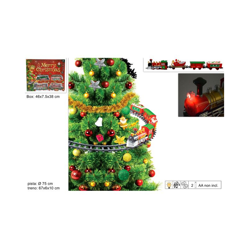 TRENO NATALIZIO PER ALBERO DI NATALE EAN 8033113632037 INGROSSO PISTA TRENINO