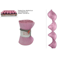 INGROSSO ARTICOLI NATALIZI DECORAZIONE TES. SPIRALE 12.5X180CM ROSA 8033113797255 INGROSSO DECORAZIONI NATALIZIE