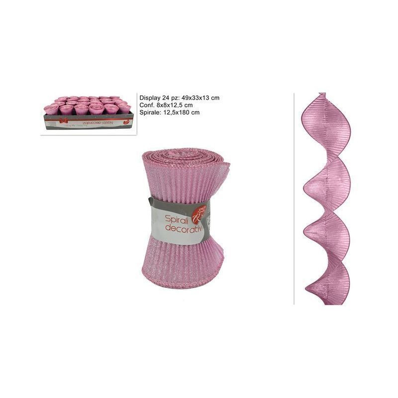 DECORAZIONE TES. SPIRALE 12.5X180CM ROSA EAN 8033113797255 INGROSSO ARTICOLI DECORAZIONI NATALIZIE