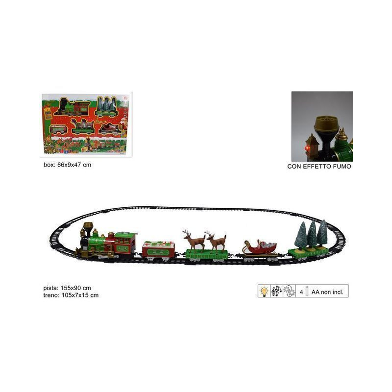 TRENO NATALIZIO CON LUCE SUONO EAN 8033113954276 INGROSSO PISTA TRENINO