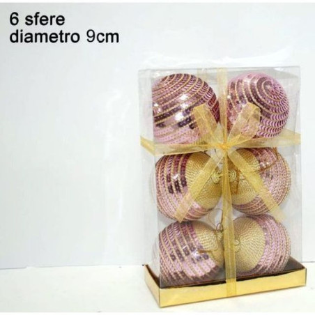 BOX 6 PALLE CM.9 MULTIPAILL.PORP.CH. EAN 8033113155819 INGROSSO PALLINE DI NATALE E PUNTALI
