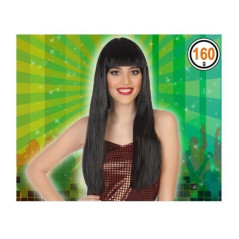 INGROSSO HALLOWEEN PARRUCCA 60CM NERA LISCIA LUNGA C/FRANG 8422259398059 INGROSSO ARTICOLI DI HALLOWEEN