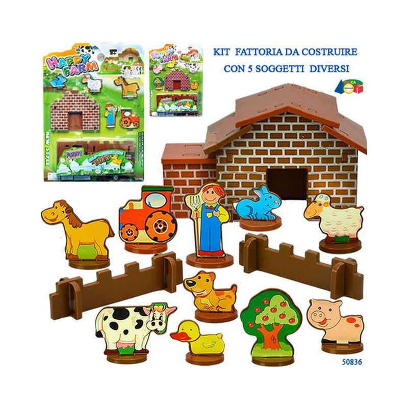 SET FATTORIA C/CASA DA COSTRUIRE C/FIG. EAN 8057438020317 INGROSSO GIOCHI DA EDICOLA