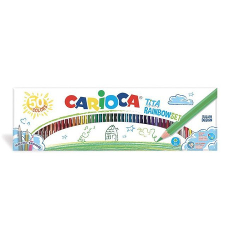 INGROSSO CARTOLERIA CARIOCA SCATOLA 50 PASTELLI TITA RAINBOW 8003511429904 INGROSSO PENNARELLI MATITE COLORATE TEMPERE