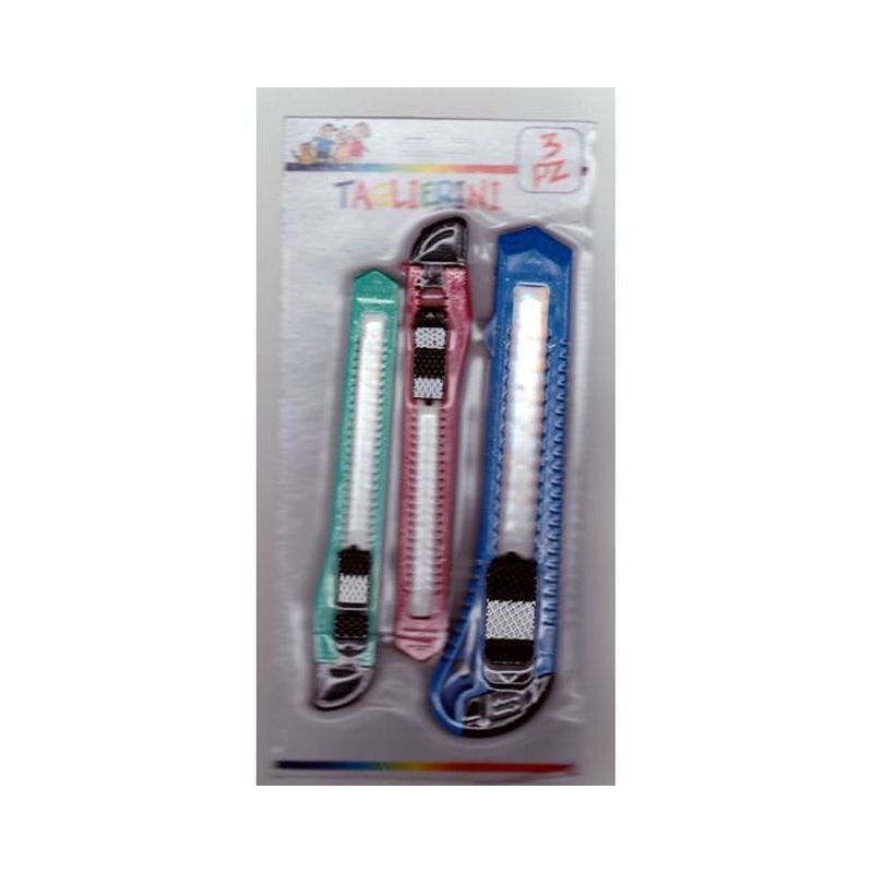 TAGLIERINO 3PZ ASS. EAN 8051070694011 INGROSSO ACCESSORI UFFICIO