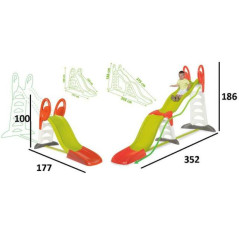 INGROSSO GIOCATTOLI SCIVOLO MEGAGLISS 2IN1 H186 P352 L375 / H100 P177 L150 CM 3032163102601 INGROSSO GIOCHI DA ESTERNO