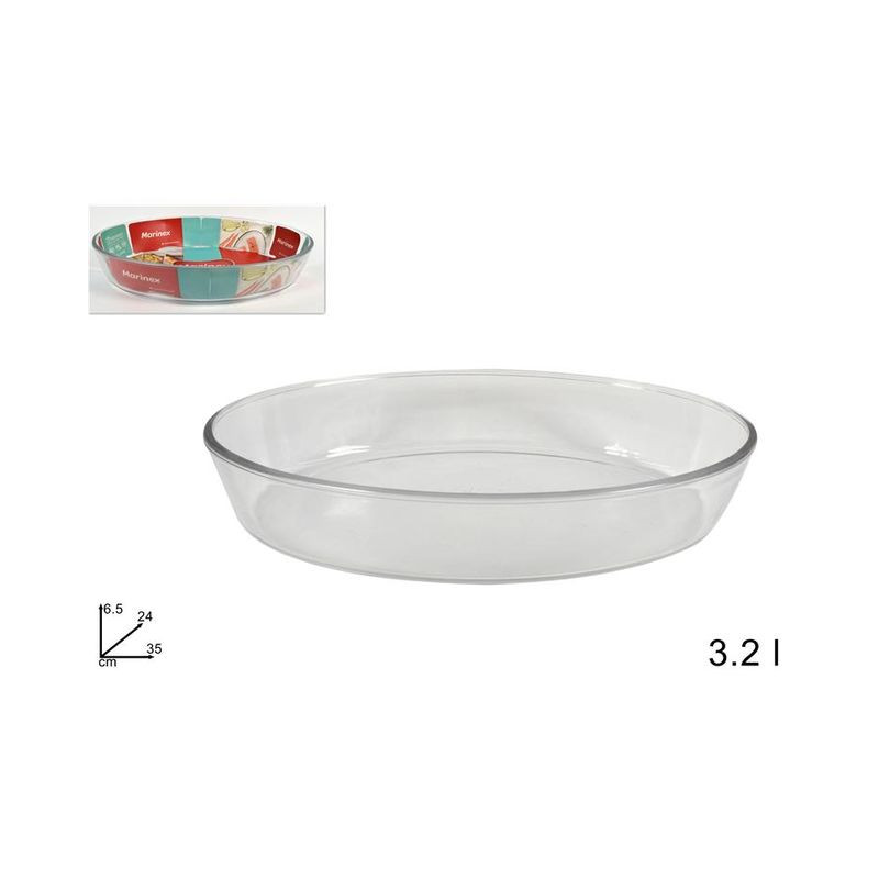 TEGLIA VETRO OVALE 35X24 GD16662010 EAN 7891155065173 INGROSSO PENTOLE E TEGLIE