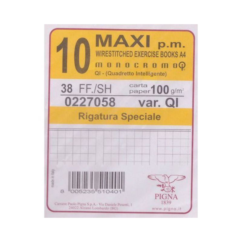 MAXI MONOCROMO 100G RIG.SPECIALI QI EAN 8005235149786 INGROSSO QUADERNONI 100GR MAXI MONOCROMO 100G RIG.SPECIALI QI EAN 8005235149786 INGROSSO QUADERNONI 100GR