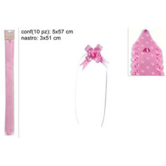 INGROSSO CARTOLERIA COCCARDA FIOCCO ROSA 10 PZ 51X3 8034048194027 INGROSSO ARITCOLI PER CONFEZIONI COCCARDE PER PACCHI REGALO