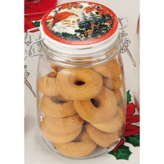 INGROSSO CASALINGHI BARATTOLO IN VETRO COPERCHIO CERAMICA ASS. D12X18CM C/COP. BABBO NATALE 8021785351721 INGROSSO ACCESSORI CUC