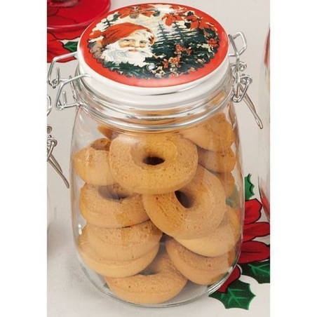 INGROSSO CASALINGHI BARATTOLO IN VETRO COPERCHIO CERAMICA ASS. D12X18CM C/COP. BABBO NATALE 8021785351721 INGROSSO ACCESSORI CUC
