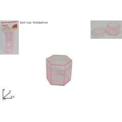 INGROSSO BOMBONIERE SCATOLE PLASTICA 5.5CM SET 3PZ ROSA 8034048296929 INGROSSO ARTICOLI DA BOMBONIERE