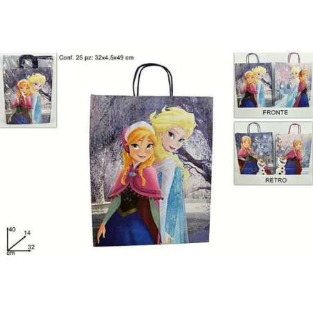INGROSSO CARTOLERIA BUSTA REGALO 32X14X40 FROZEN 8435377501768 INGROSSO ARITCOLI PER CONFEZIONI SACCHETTI E SHOPPER REGALO