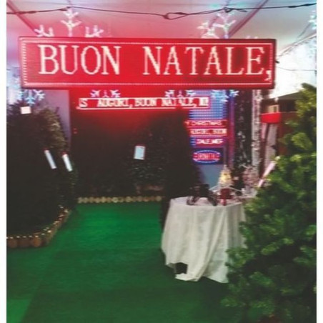 INGROSSO ARTICOLI NATALIZI DISPLAY LUMINOSO PROGRAMMABILE A LED C/USB CM.100X20X5 1536 LED ROSSI 8019959748743 INGROSSO ARTICOLI
