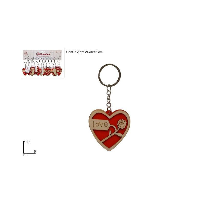 PORTACHIAVI LEGNO CUORE EAN 8053482231969 INGROSSO SAN VALENTINO