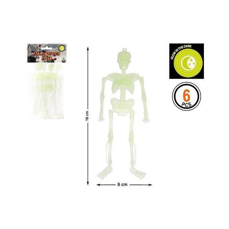 SCHELETRO 29X19CM GLOW IN THE DARK EAN 8422259422884 INGROSSO APPENDINI HALLOWEEN