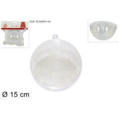 INGROSSO ARTICOLI NATALIZI SFERA PLASTICA TRASPARENTE 15CM 8033113090981 INGROSSO DECORAZIONI NATALIZIE