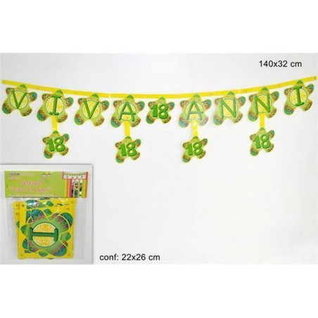 INGROSSO FESTA E PARTY FESTONE CARTA 140CM VIVA 18 ANNI 8034048204566 INGROSSO ARTICOLI PER FESTE FESTONI PER PARTY
