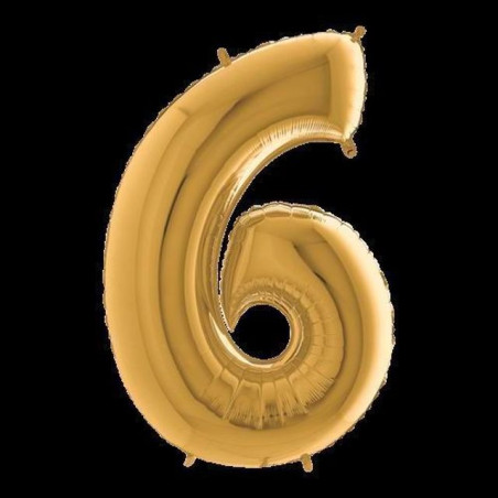 INGROSSO PALLONCINI PALLONCINO MYLAR 102CM N.6 ORO 8020834424263 INGROSSO ARTICOLI PER FESTE PALLONCINI COMPLEANNO