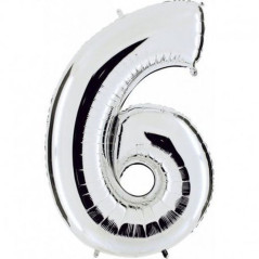 INGROSSO PALLONCINI PALLONCINO MYLAR 102CM N.6 ARGENTO 8020834424966 INGROSSO ARTICOLI PER FESTE PALLONCINI COMPLEANNO