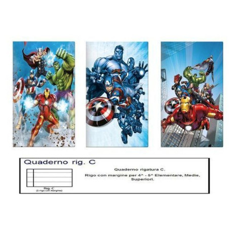 INGROSSO CARTOLERIA QUADERNO MAXI AVENGERS 80GR 20+1FF -C- 5205698173684 INGROSSO QUADERNI ALBUM BRISTOL