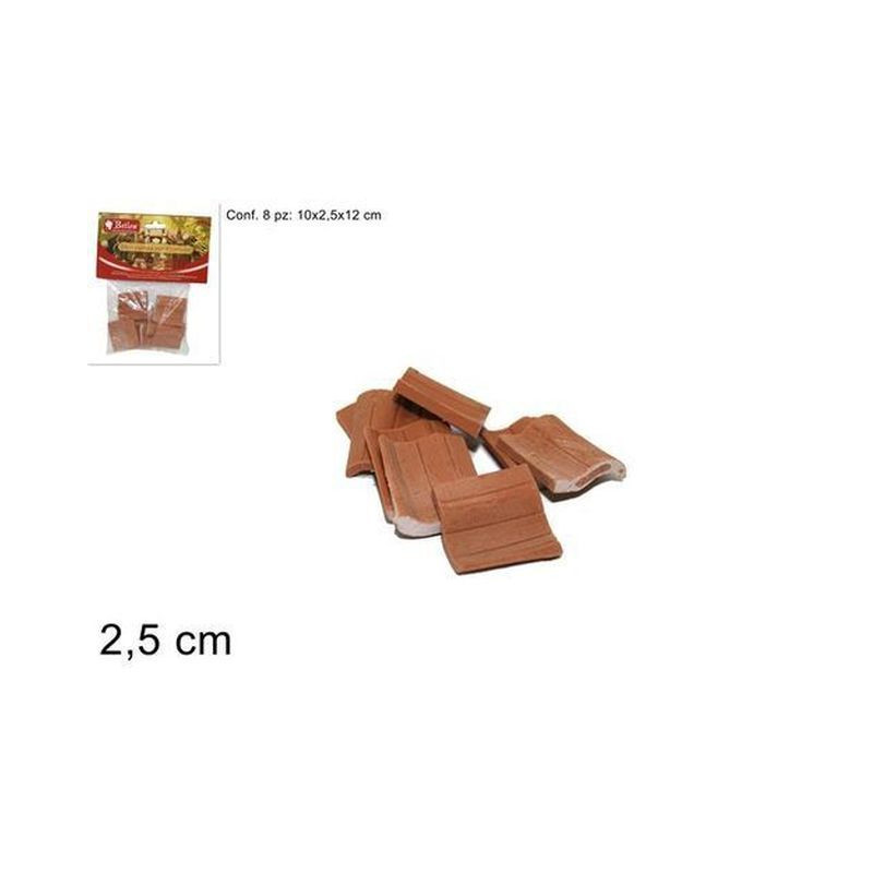 MEZZE TEGOLE TERRACOTTA PZ.8 2.5CM EAN 8033113271366 INGROSSO ACCESSORI PER IL PRESEPE